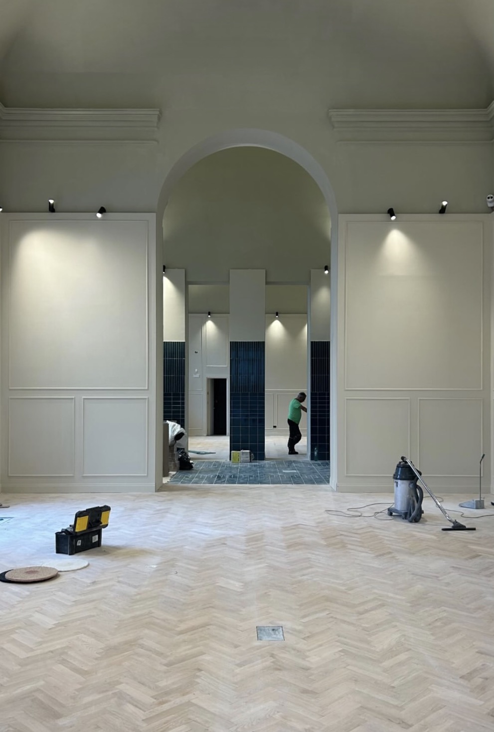 Cantiere di ristrutturazione Polesi a Roma con pavimento in parquet posato